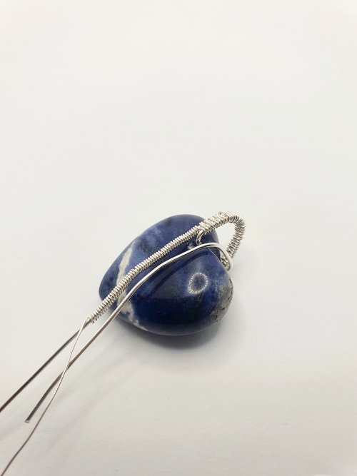 Natalie Patten's Top Drilled Stone Pendant - , Wire Weaving, Wire Wrapping, Wrapping, Wire Wrapping Jewelry, Weaving, Wire Weaving, Weaving Wire, top drilled stone woven bail