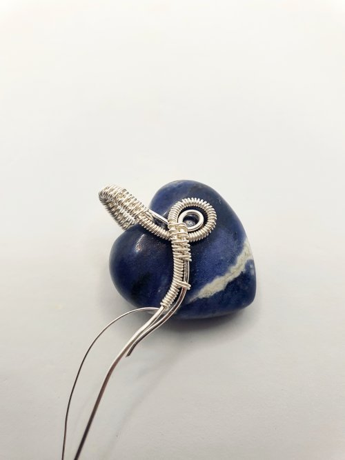 Natalie Patten's Top Drilled Stone Pendant - , Wire Weaving, Wire Wrapping, Wrapping, Wire Wrapping Jewelry, Weaving, Wire Weaving, Weaving Wire, top drilled tone woven bail