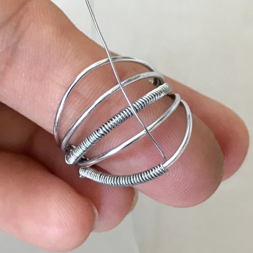 Erika Pal's Brightness Ring - , Contemporary Wire Jewelry, Coiling, Coiling Wire, Wire Coiling, Brightness ring