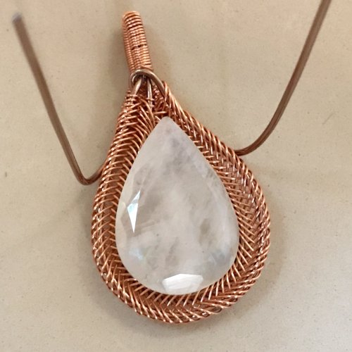 Erika Pal's Peace Drop Pendant - , Wire Weaving, Weaving, Wire Weaving, Weaving Wire, woven bail pendant