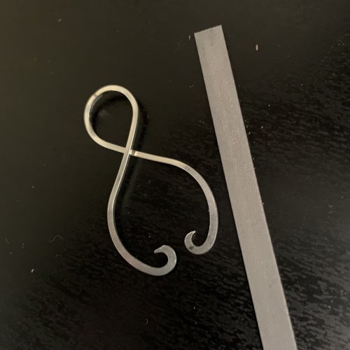 Kendra Austin's Infinity Earrings - Finish the outer element loops, and hammer, Contemporary Wire Jewelry, Filing, Finishing, Forging, Forging Jewelry, Jewelry Forging, Lashing, Wire Lashing, Loops, Wire Loop, Wrapped Wire Loop, infinity wire earrings