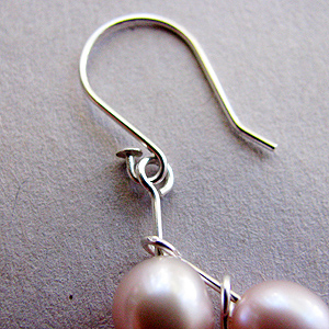 Albina Manning's Nailed Pearl Earrings - , Contemporary Wire Jewelry, Wire Wrapping, Wrapping, Wire Wrapping Jewelry, Attaching the pieces.