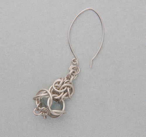 Kylie Jones's Inverted round maille temple earrings - , Chain Maille Jewelry, Making Chain, Chain Making , Attach the ear wires to the tops of the earrings.