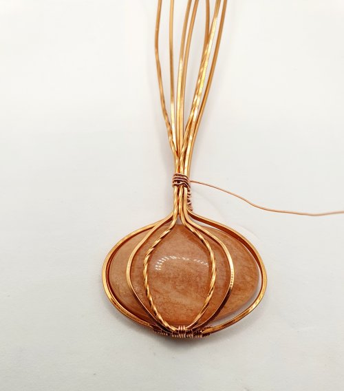 Natalie Patten's Classic Wrap Pumpkin Pendant - , Classic Wire Jewelry, Wire Wrapping, Wrapping, Wire Wrapping Jewelry, Weaving, Wire Weaving, Weaving Wire, wire wrap pumpkin pendant