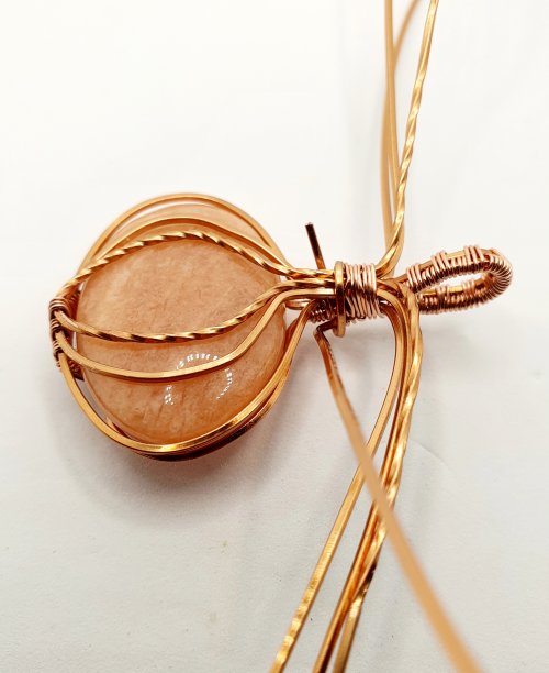 Natalie Patten's Classic Wrap Pumpkin Pendant - , Classic Wire Jewelry, Wire Wrapping, Wrapping, Wire Wrapping Jewelry, Weaving, Wire Weaving, Weaving Wire, wire wrap pumpkin pendant