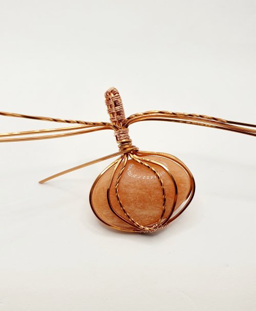 Natalie Patten's Classic Wrap Pumpkin Pendant - , Classic Wire Jewelry, Wire Wrapping, Wrapping, Wire Wrapping Jewelry, Weaving, Wire Weaving, Weaving Wire, wire wrap pumpkin pendant