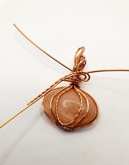 Natalie Patten's Classic Wrap Pumpkin Pendant - , Classic Wire Jewelry, Wire Wrapping, Wrapping, Wire Wrapping Jewelry, Weaving, Wire Weaving, Weaving Wire, wire wrap pumpkin pendant