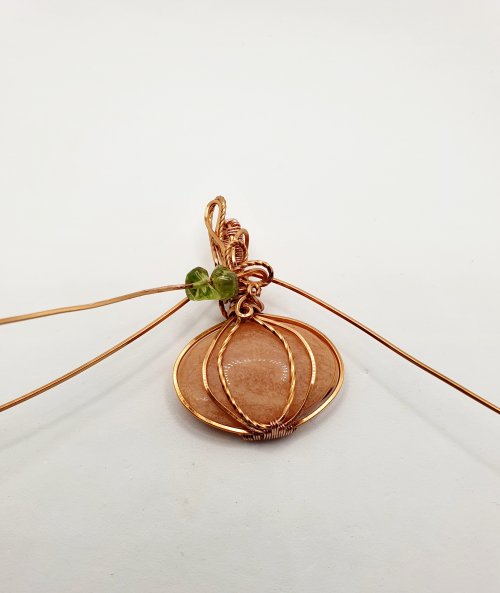 Natalie Patten's Classic Wrap Pumpkin Pendant - , Classic Wire Jewelry, Wire Wrapping, Wrapping, Wire Wrapping Jewelry, Weaving, Wire Weaving, Weaving Wire, wire wrap pumpkin pendant