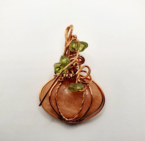 Natalie Patten's Classic Wrap Pumpkin Pendant - , Classic Wire Jewelry, Wire Wrapping, Wrapping, Wire Wrapping Jewelry, Weaving, Wire Weaving, Weaving Wire, wire wrap pumpkin pendant