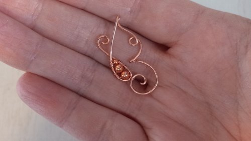 Elizabeth Schultz's Butterfly Swirly Wire Earrings - , Contemporary Wire Jewelry, Coiling, Coiling Wire, Wire Coiling, Lashing, Wire Lashing, Loops, Wire Loop, Wrapped Wire Loop, Wire Wrapping, Wrapping, Wire Wrapping Jewelry, Butterfly Swirly Wire Earrings