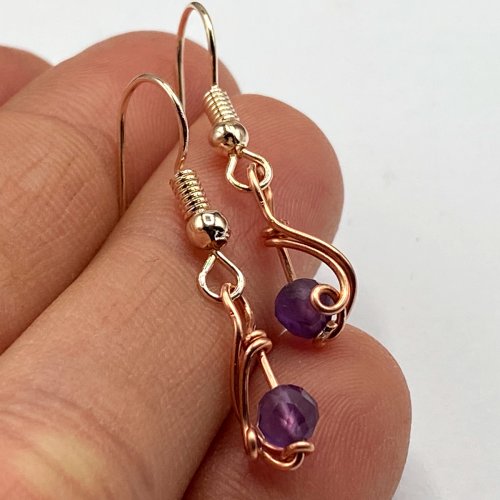 Birthstone Wire Earrings  Contemporary Wire Jewelry