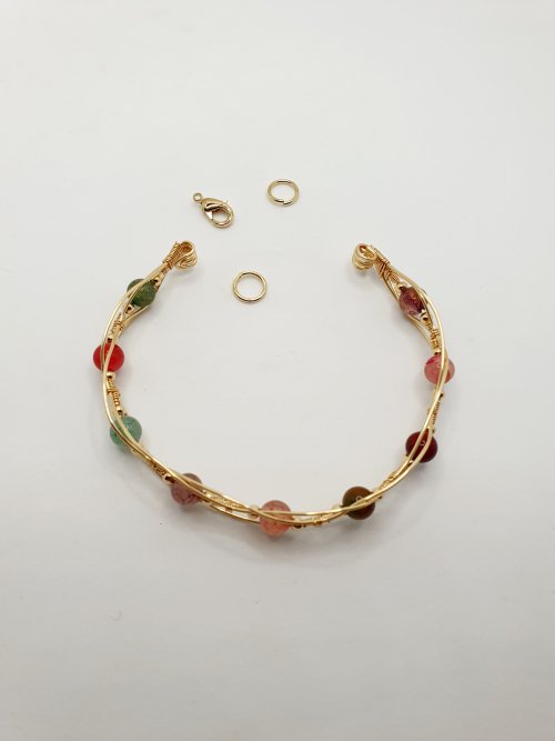 Natalie Patten's Beaded Wire Bracelet - , Contemporary Wire Jewelry, Wire Wrapping, Wrapping, Wire Wrapping Jewelry, beaded wire bracelet