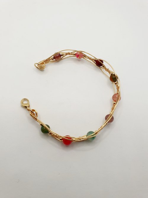 Natalie Patten's Beaded Wire Bracelet - , Contemporary Wire Jewelry, Wire Wrapping, Wrapping, Wire Wrapping Jewelry, beaded wire bracelet