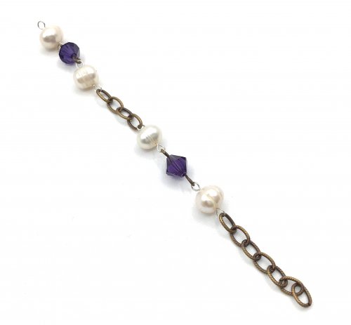 Kristal Wick's Purple Pergola Necklace - , Contemporary Wire Jewelry, Making Chain, Chain Making , Loops, Wire Loop, Wrapped Wire Loop, beaded links necklace