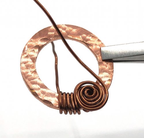 Kristal Wick's Enter Fall Necklace - , Contemporary Wire Jewelry, Coiling, Coiling Wire, Wire Coiling, Forging, Forging Jewelry, Jewelry Forging, Spirals, Wire Spiral, Spiral Wire Wrap, Oxidizing Wire, Oxidizing, Antiquing Wire, Antiquing, Texturing, wrapping wire