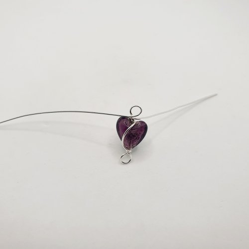 Natalie Patten's Valentine Heart Wire Earrings - , Holiday Designs, Wire Wrapping, Wrapping, Wire Wrapping Jewelry, make a loop on top of the heart bead