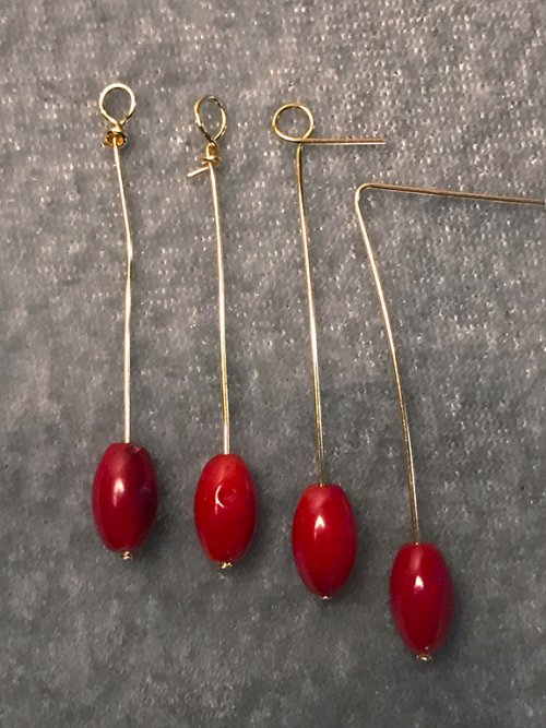 Nancy Chase's Tulip Heart Earrings - Making the links, Contemporary Wire Jewelry, , make a wrapped loop on each wire