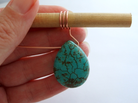 Abby Hook's Wire Wrapped Bail for Top-drilled Stones - Attach the bead, Findings & Components, Toggles & Clasps, Earwire & Headpin, Findings, Clasps, Components, Loops, Wire Loop, Wrapped Wire Loop, Wire Wrapping, Wrapping, Wire Wrapping Jewelry, Thread the bead onto the wire