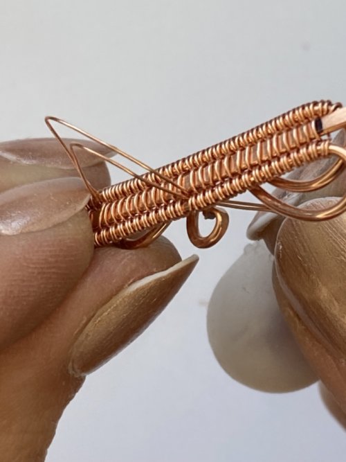 Elizabeth Schultz's Olympia Woven Wire Bracelet Cuff - , Wire Weaving, Weaving, Wire Weaving, Weaving Wire, feed a wire through the weave