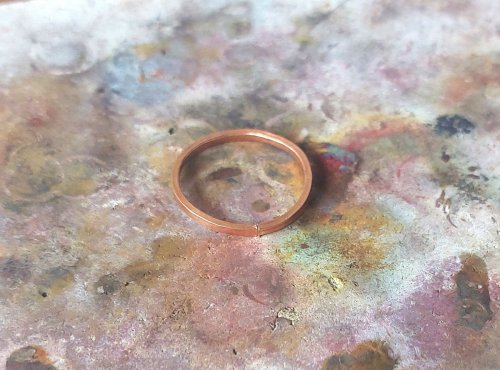 Kylie Jones's Beaded RIng Pendant - , Contemporary Wire Jewelry, Texturing, Butane Torch, Soldering, Solder, solder the ring closed
