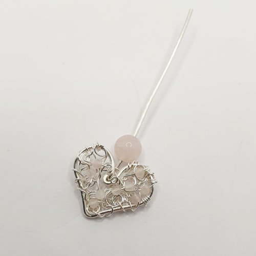 Natalie Patten's Wire-filled Heart Earrings - , Contemporary Wire Jewelry, Wire Wrapping, Wrapping, Wire Wrapping Jewelry, strong on the larger bead