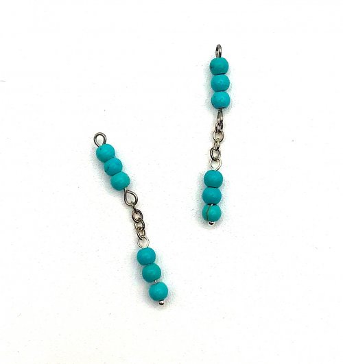 Kristal Wick's Venice Turquoise Earrings - , Contemporary Wire Jewelry, Filing, Finishing, Forging, Forging Jewelry, Jewelry Forging, sanding, filing, polishing, attach a piece of chain