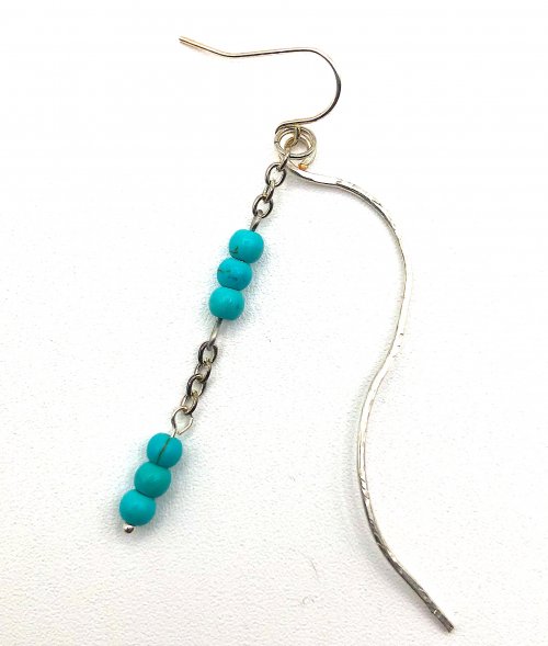 Kristal Wick's Venice Turquoise Earrings - , Contemporary Wire Jewelry, Filing, Finishing, Forging, Forging Jewelry, Jewelry Forging, sanding, filing, polishing, add ear wires