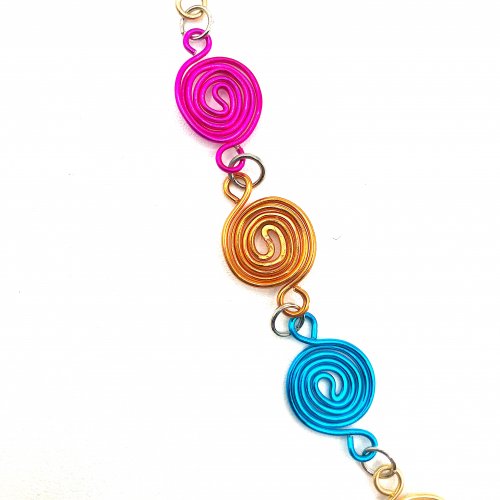 Kristal Wick's Party Girls Wire Spirals Necklace - , Contemporary Wire Jewelry, Spirals, Wire Spiral, Spiral Wire Wrap, connect the spirals with jump rings