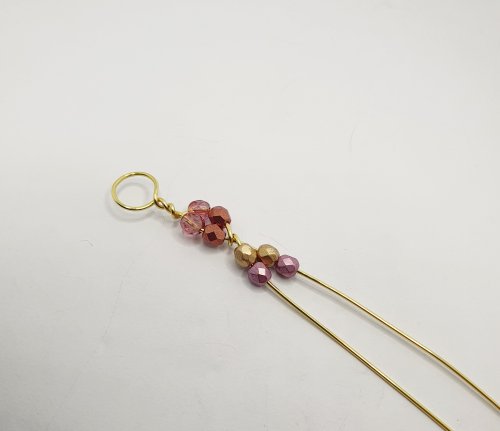 Natalie Patten's Beaded Flowery Wire Bracelet - , Contemporary Wire Jewelry, , string on two beads