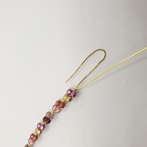 Natalie Patten's Beaded Flowery Wire Bracelet - , Contemporary Wire Jewelry, , bend one wire back