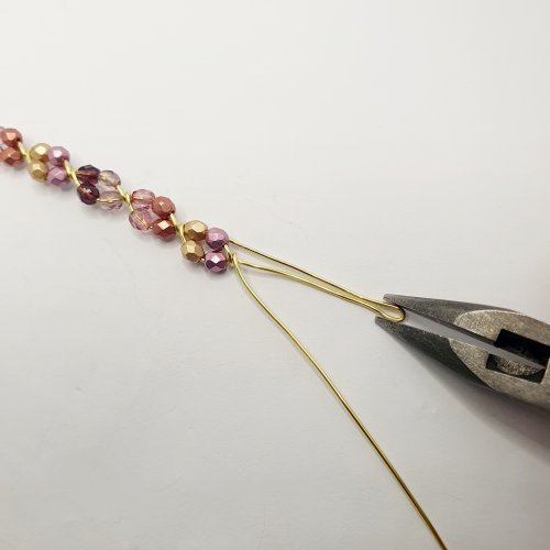 Natalie Patten's Beaded Flowery Wire Bracelet - , Contemporary Wire Jewelry, , pinch the wires at the curve