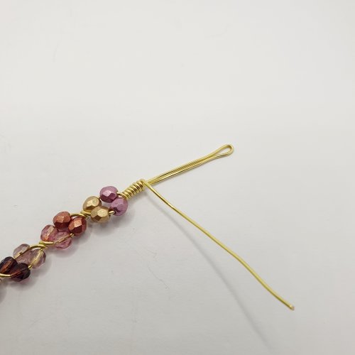 Natalie Patten's Beaded Flowery Wire Bracelet - , Contemporary Wire Jewelry, , coil the wire