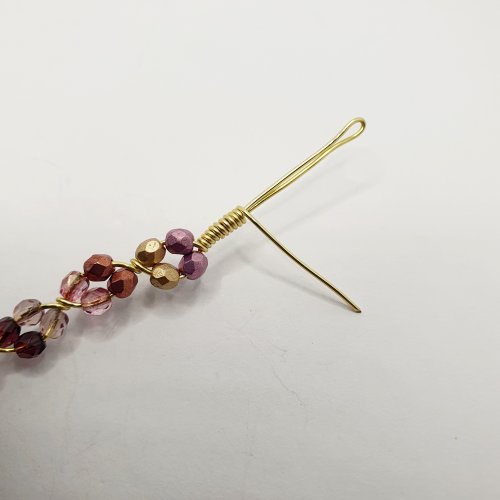 Natalie Patten's Beaded Flowery Wire Bracelet - , Contemporary Wire Jewelry, , coil the wire