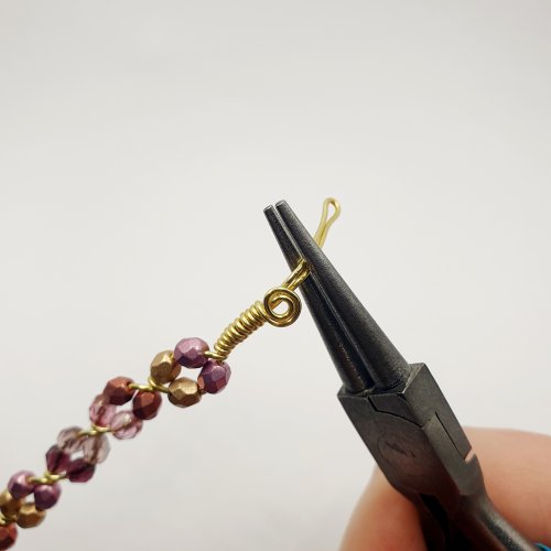 Natalie Patten's Beaded Flowery Wire Bracelet - , Contemporary Wire Jewelry, , fold the wire into a hook