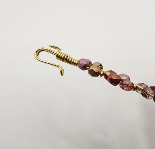 Natalie Patten's Beaded Flowery Wire Bracelet - , Contemporary Wire Jewelry, , the hook is done