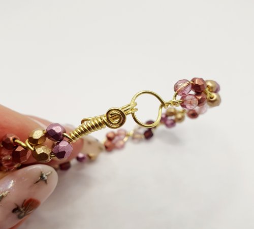 Natalie Patten's Beaded Flowery Wire Bracelet - , Contemporary Wire Jewelry, , form the bracelet