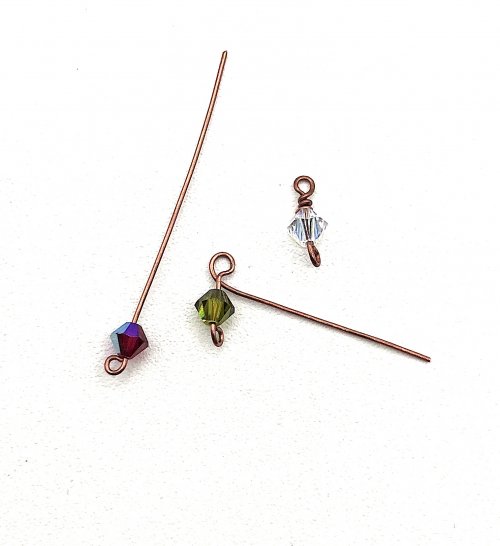 Kristal Wick's The Plaza Earrings - , Contemporary Wire Jewelry, Wire Wrapping, Wrapping, Wire Wrapping Jewelry, string on a crystal and make a wire wrapped loop