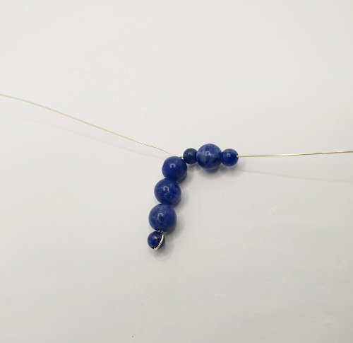 Natalie Patten's Beaded Wire Cross - , Contemporary Wire Jewelry, Wire Wrapping, Wrapping, Wire Wrapping Jewelry, string a small, a large, and a small bead