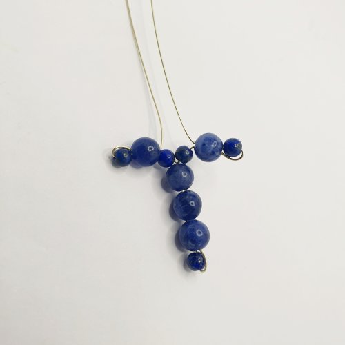 Natalie Patten's Beaded Wire Cross - , Contemporary Wire Jewelry, Wire Wrapping, Wrapping, Wire Wrapping Jewelry, these form the arms of the cross