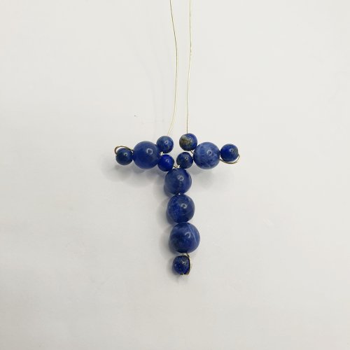 Natalie Patten's Beaded Wire Cross - , Contemporary Wire Jewelry, Wire Wrapping, Wrapping, Wire Wrapping Jewelry, pull the wires upward and add a small bead on each