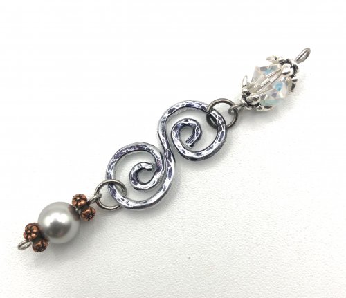 Kristal Wick's Chanel Necklace - , Contemporary Wire Jewelry, Spirals, Wire Spiral, Spiral Wire Wrap, Oxidizing Wire, Oxidizing, Antiquing Wire, Antiquing, Texturing, connect the links with jump rings