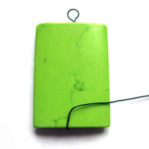 Albina Manning's Netted Rectangle Bead Pendant - , Contemporary Wire Jewelry, Wire Wrapping, Wrapping, Wire Wrapping Jewelry, Wrapping wire around the bead.