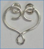 Judy Larson's Heart Earrings with Drops - , Contemporary Wire Jewelry, Loops, Wire Loop, Wrapped Wire Loop, Wire Wrapping, Wrapping, Wire Wrapping Jewelry, Adding jump rings to the piece.