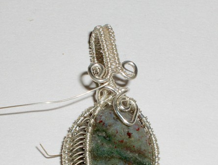 Abby Hook's Seed of Change Pendant - Bend., Wire Weaving, Weaving, Wire Weaving, Weaving Wire, bend the bail to the front