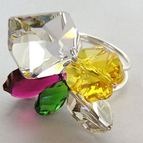 Lilian Chen's Crystal Ring - , Contemporary Wire Jewelry, Wire Wrapping, Wrapping, Wire Wrapping Jewelry, Ring variations.