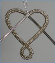 Judy Larson's Birthstone Heart Pendant - , Wire Weaving, Spirals, Wire Spiral, Spiral Wire Wrap, Wire Wrapping, Wrapping, Wire Wrapping Jewelry, Weaving, Wire Weaving, Weaving Wire, Making curves in the heart shape.