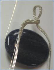 Judy Larson's Pearl of the Sea Woven Pendant - , Wire Weaving, Coiling, Coiling Wire, Wire Coiling, Lashing, Wire Lashing, Wire Wrapping, Wrapping, Wire Wrapping Jewelry, Weaving, Wire Weaving, Weaving Wire, Adding the wire to the framework.