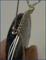 Judy Larson's Pearl of the Sea Woven Pendant - , Wire Weaving, Coiling, Coiling Wire, Wire Coiling, Lashing, Wire Lashing, Wire Wrapping, Wrapping, Wire Wrapping Jewelry, Weaving, Wire Weaving, Weaving Wire, Working the framework.