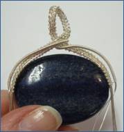 Judy Larson's Pearl of the Sea Woven Pendant - , Wire Weaving, Coiling, Coiling Wire, Wire Coiling, Lashing, Wire Lashing, Wire Wrapping, Wrapping, Wire Wrapping Jewelry, Weaving, Wire Weaving, Weaving Wire, Wrapping wire around the bead.