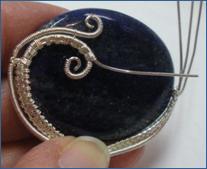 Judy Larson's Pearl of the Sea Woven Pendant - , Wire Weaving, Coiling, Coiling Wire, Wire Coiling, Lashing, Wire Lashing, Wire Wrapping, Wrapping, Wire Wrapping Jewelry, Weaving, Wire Weaving, Weaving Wire, Wrapping the wire.